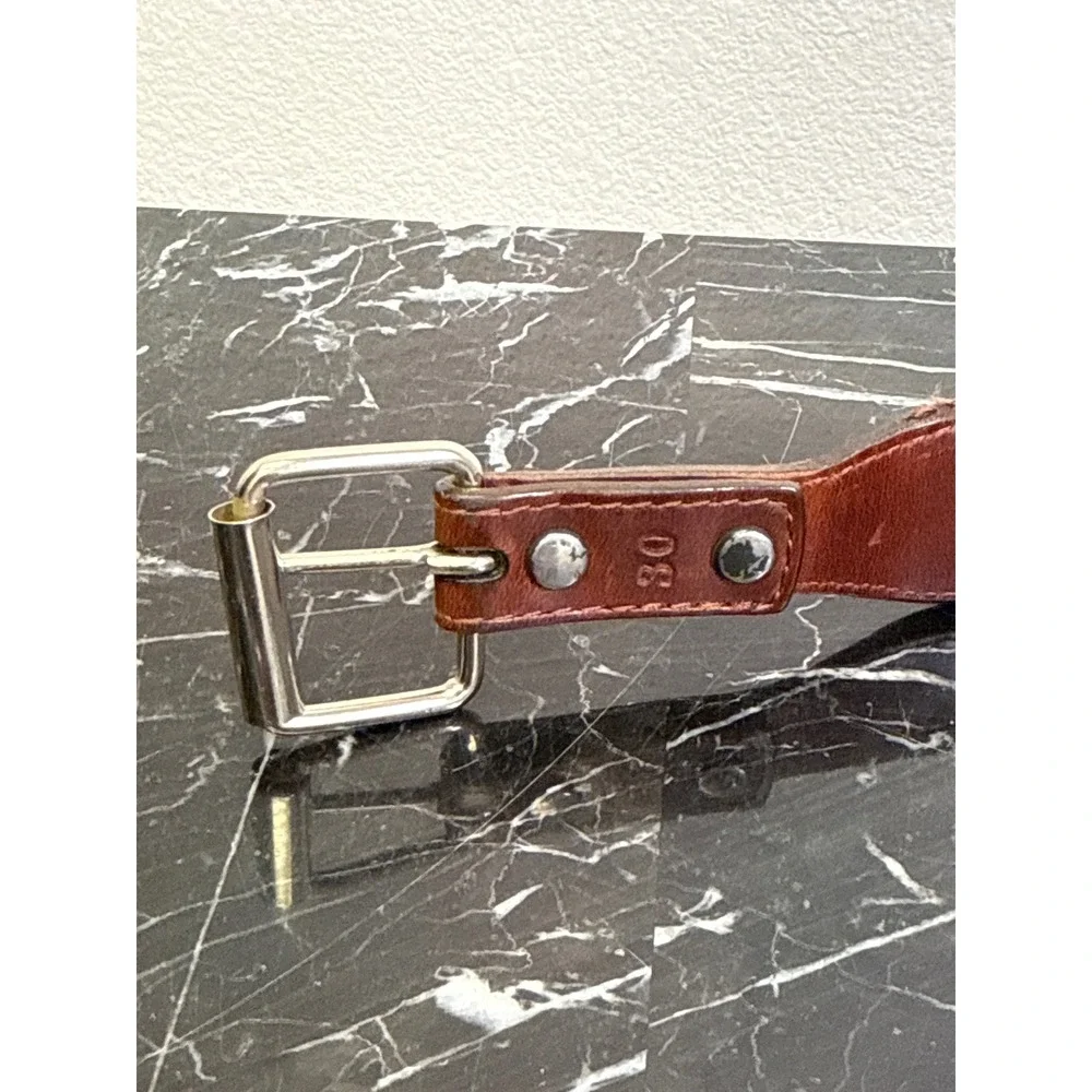 Brighton Out West Womens Leopard Calf Hair Leather Belt Brown 30 49107